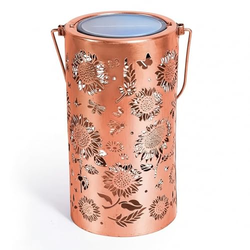 Lanterne solaire design tournesol aux finitions soignees pour une decoration de standing