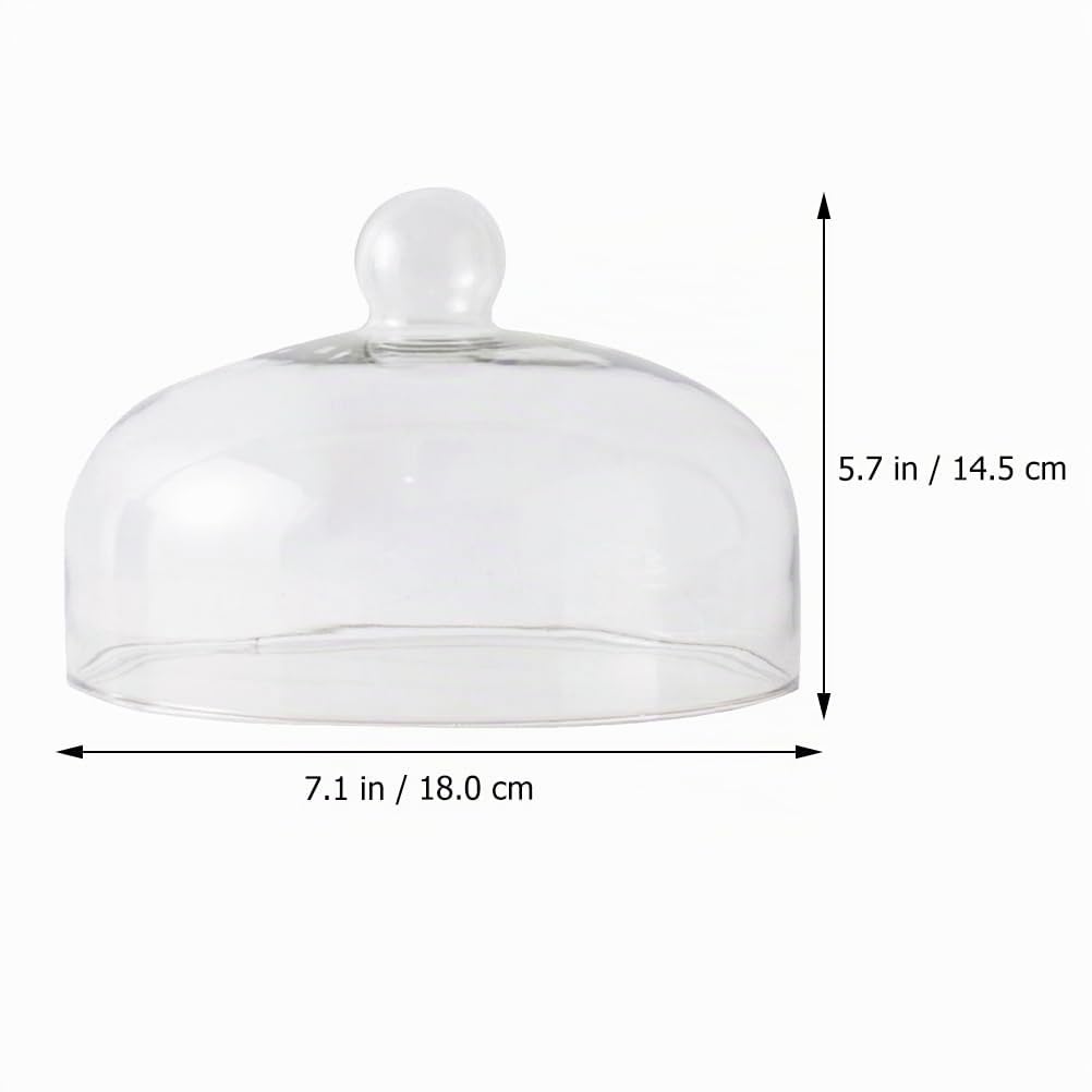 UPKOCH Couvercle De Poussière En Verre 7.09X7.09X5.71 Pouces Cloche Alimentaire Transparente Protection Pour Gâteau Dessert Fruits Cuisine Réfrigérateur