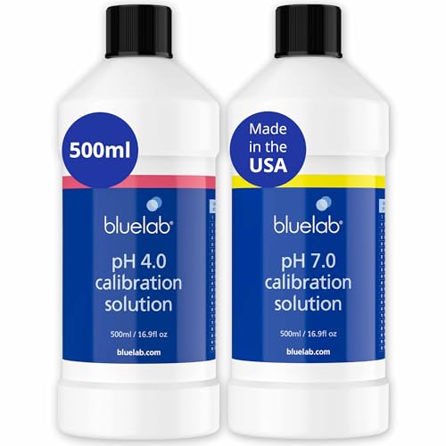 bluelab ph 40 amp 70 calibration solution kit - ph meter amp ph pen calibration for balanced nutrient solution nist traceable  hydroponics gardening amp growing tents 500 ml 169 fl oz each