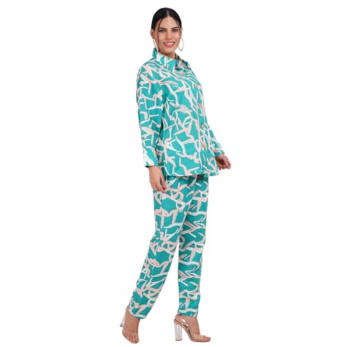 Image of Women's Co-Ord Set - Casual Wear Shirt & Pant Set | Fancy Top and Bottom Outfit | Full Matching Set for Women | Stylish Kurta Pant Set