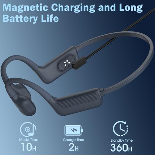 MARLALL Swimming Headphones-Bone Conduction Headphones, IP68 Waterproof Open Earphones, LiteSurge Bluetooth 5.4 Underwater Sport Earbuds with 32 GB MP3 Memory for Swimming, Marathon-Dark Gray
