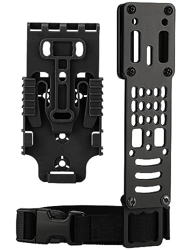 EralcNa Tactical Modular Holster Adapter with QLS kit Drop Leg Holster Platform with Leg Strap Police Gear BK