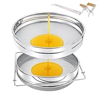 Honigsieb mit Doppelsieb, Edelstahl-Maschensieb für 5-Gallonen-Eimer, Honigschleuder für sauberen Honig mit bis zu 16,5 Zoll ausziehbaren Armen, Imkereiausrüstung, Honigabfallfilter