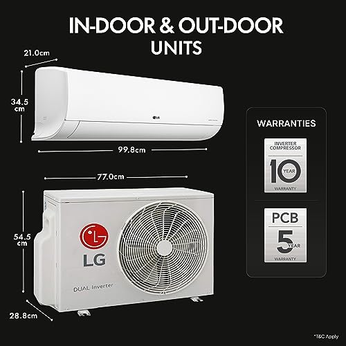 Image of LG 1.5 Ton 5 Star VIRAAT, DUAL Inverter Split AC (Copper, Super Convertible 5-in-1 Cooling, HD Filter with Anti-Virus Protection, RS-Q19BNZE, White)