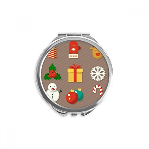 Miroir de poche à la main Joyeux Noël pour maquillage nomade et compact multicolore