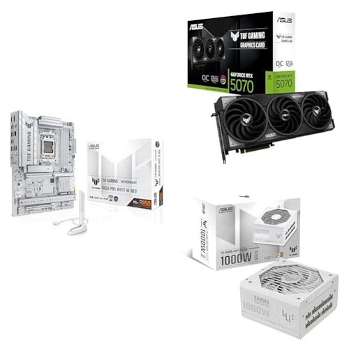 ASUS Bundle of B850-PRO WIFI7 W NEO AMD AM5 ATX Motherboard + GeForce RTX 5070 12GB GDDR7 OC Edition Graphics Card + TUF Gaming 1000W 80+ Gold Edition Fully Modular Power Supply