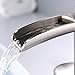 NEWATER Waterfall Spout Bathroom Sink Faucet Basin Mixer Tap Single Handle Brushed Nickel