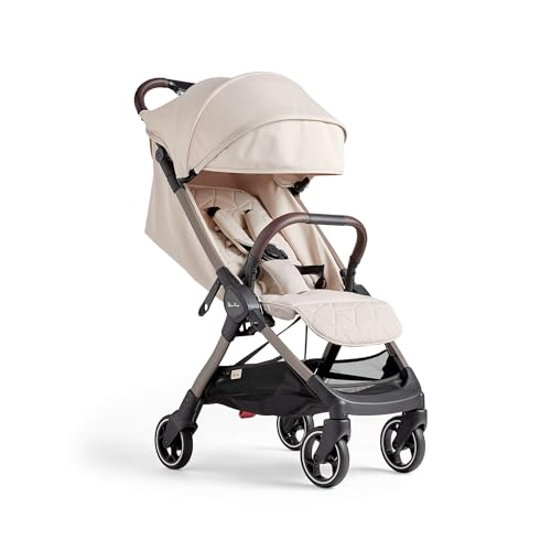 Image of Silver Cross Clic 2024 Airline Approved Cabin Size Travel Stroller /Pram|Foldable & Lightweight |Pull Along Trolly Style|for Newborns, Baby Boy and Girl 0-4yrs Upto 22kgs|Car Seat Compatible - Almond