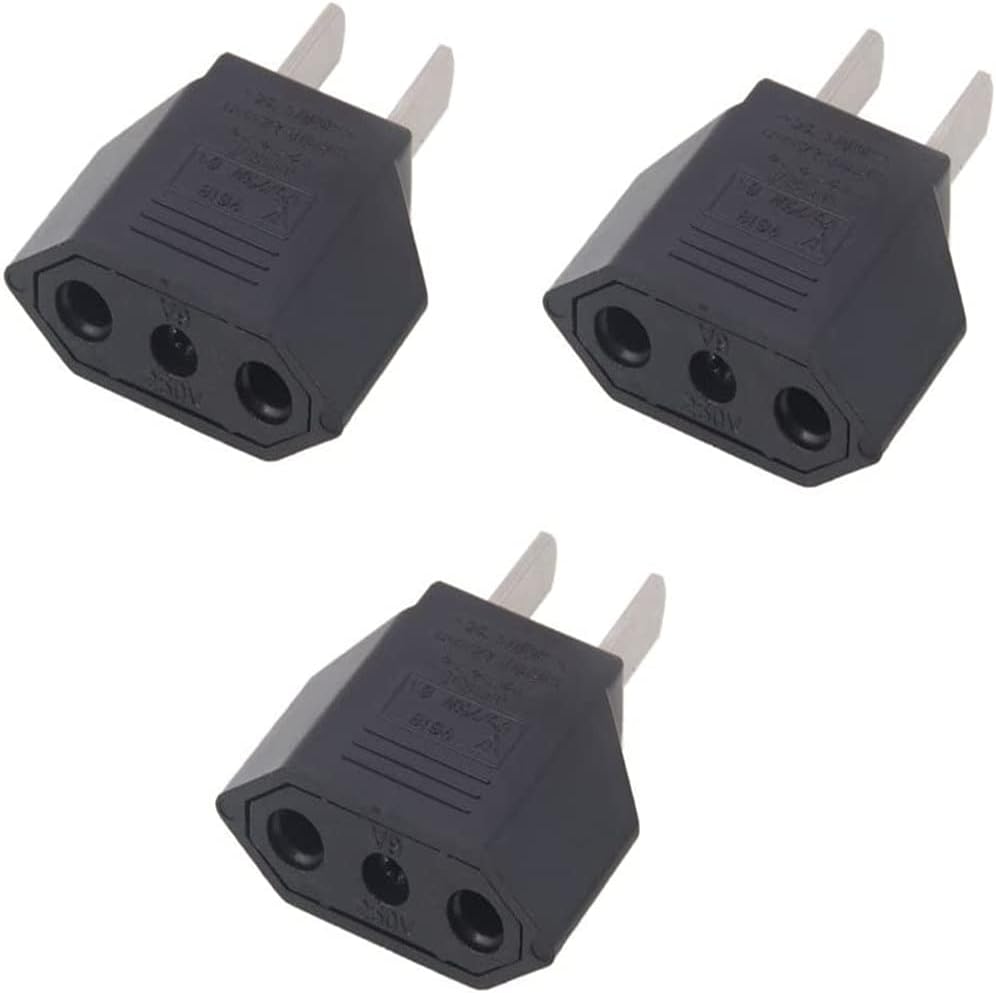 ALINNA EU Europe to US USA America Travel Plug Adapter AC Outlet Power Converter(3 Pack)