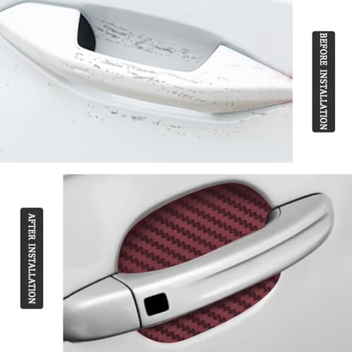 image for Blilo 4PCS Car Handle Cup Stickers, Carbon Fiber Scratch Auto Door Pro