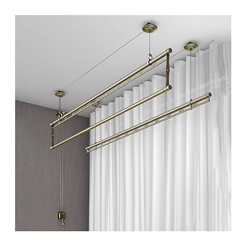 Tendedero eléctrico para el hogar, de accionamiento Manual, con elevación, Tipo Doble Poste, para Interiores y Balcones, Manual, para Montar en el Techo (Color: C, tamaño: 2,7 m)
