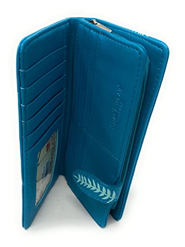 Shag Wear Manatee Playhouse Large Wallet for Women and Teen Girls Vegan Faux Vegan Leather 7" Teal4
