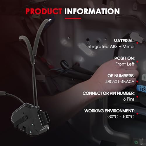 Image of cciyu Door Lock Actuator Front Driver Side for Nissan for ROGUE 2014 2015 2016 2017 2018-2019 80501-4BA0A