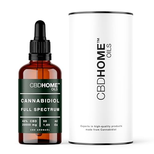 CBD HOME Oil - Aceite CBD 40% Full Spectrum - 50 ml - FORTE - 20000 mg - Bases ecológicas de Aceite de Coco y Cáñamo - Enriquecido con 40% CBD Espectro completo y Omega 3-6-9 - Fabricado UE…