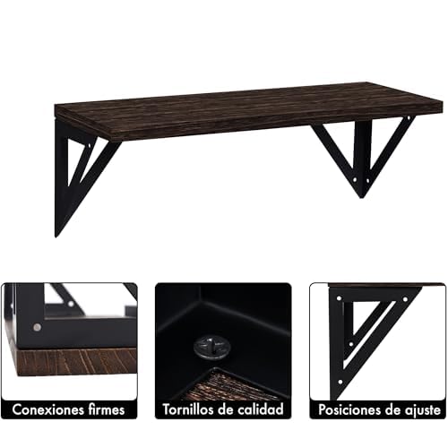 Miniatura 7 de T-LOVENDO.ES Baldas Pared Madera Natural. Estantes flotantes o estantería. Repisas. Juego de 3 Piezas. Ideal salón, Sala Estar, baño, Cocina, decoración. Fácil Montaje. Resistente.