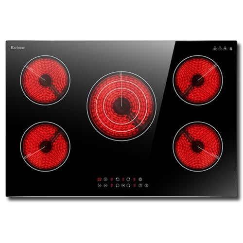 Image of Karinear 30 Inch Electric Cooktop,Radiant Ceramic Stove, Hardwired 220-240V