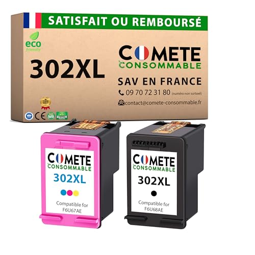 Cartouches HP 302 XL pour remplacer l'encre vide sur HP Envy 4520 et DeskJet 3636