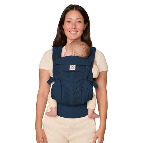 Image of Ergobaby Omni Classic (formerly OMNI 360) All-Position Baby Carrier for Newborn to Toddler with Lumbar Support and Cool Air Mesh, 7-45 Pounds, Midnight Blue, One Size
