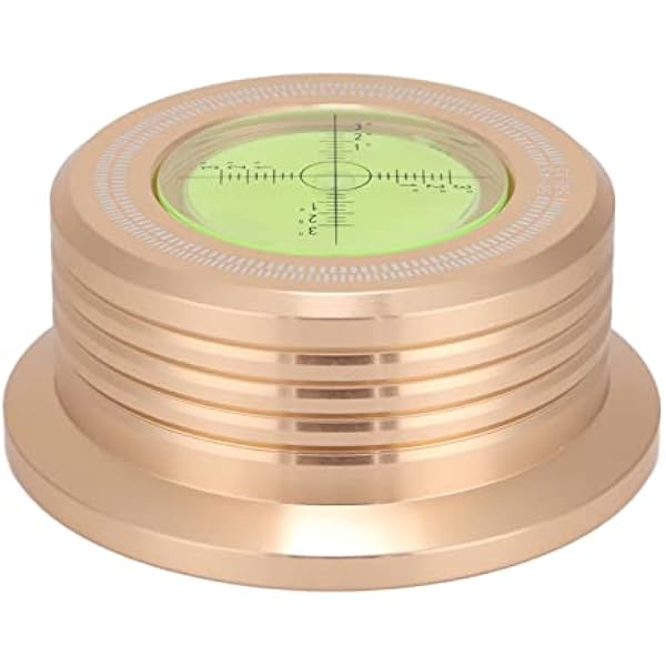 Generic Non-Magnetic Turntable Stabilising Clamp Aluminium Weight Record with Laser Engraved Scale for Players 33/45 RPM Speed Detection and Vibration Reduction (GOLD)