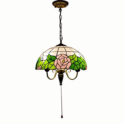 Lustre Tiffany en verre style baroque pour salle à manger et comptoir rétro