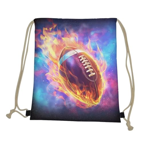 Mumeson Shoulder Bag School Satchel Bag Storage Drawstring Bag Purse Messenger Bag Dayback Pouch, Galaxy Fire Football2