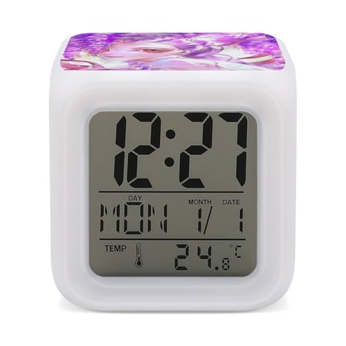 KPOPガールズ! デーモン・ハンターズ 目覚まし時計 置時計 デジタル ライト 時計 見やすい シンプル 温度計 多機能