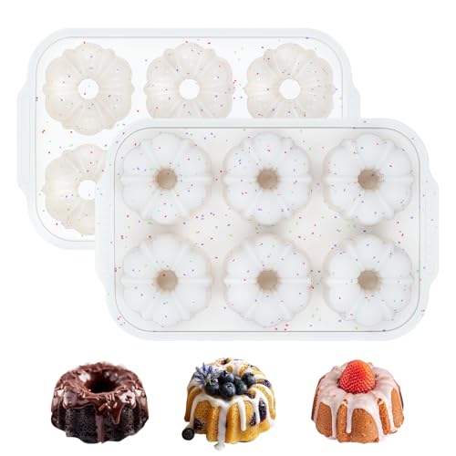 FUNBAKY Silicone Mini Fluted Tube Pans