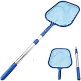 kayiou Pool Skimmer Net with 17-41 inch Telescopic Pole Leaf Skimmer Fine Mesh Rake Net for Swimming...