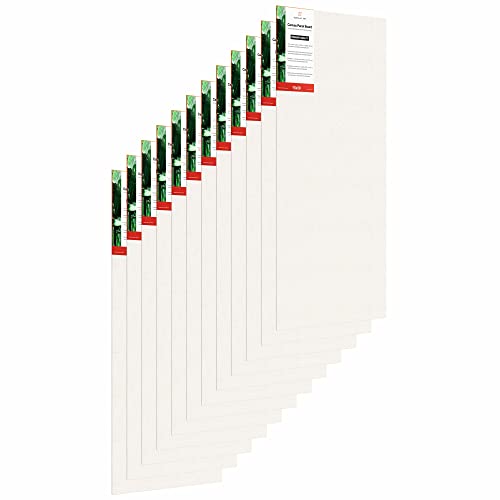 Image of Scholar Art Hobby Series 04 Oz (230 GSM) 100% Cotton Canvas Panel Board for Painting (White Blank Canvas Boards for Acrylic Paint, Oil Paint, Wet & Dry Media) | 15 inchx30 inch (37.5x75 cm), Pack of 12