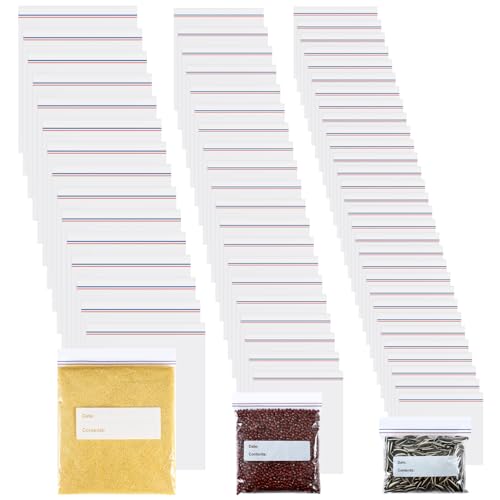 130 st matförvaring frysväskor, Jicyor läckagesäkra Ziplock-påsar premium lufttäta matväskor lätta att öppna lufttäta mellanmålspåsar plast matväskor frukt konserveringspåse för mellanmål frukt grönsak 3 storlekar