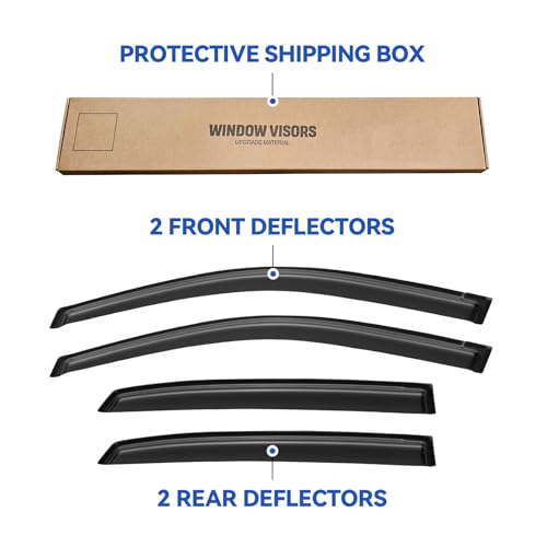 Image of Window Visors Rain Guards Shield for 2004-2009 Lexus RX330 RX350 RX400h, Out-Channel Window Vent Wind Deflectors Visors Shades