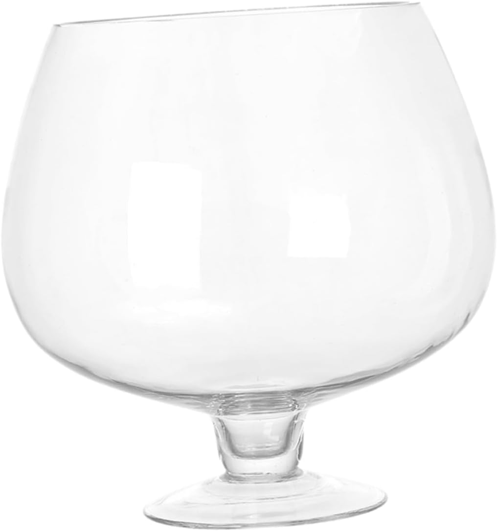 Cabilock Small Transparent Glass Fish Bowl Aquarium for Betta and Guppies Easy to View Clean and Maintain Desktop Tank for