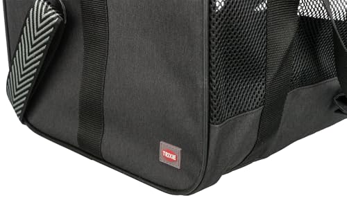 TRIXIE Transporttasche Ryan für Hunde – 26 × 27 × 47 cm – bis 6 kg – oben zu öffnen – abnehmbarer Schulterriemen & Kurzleine – Außentasche – herausnehmbare Bodenplatte - 28841