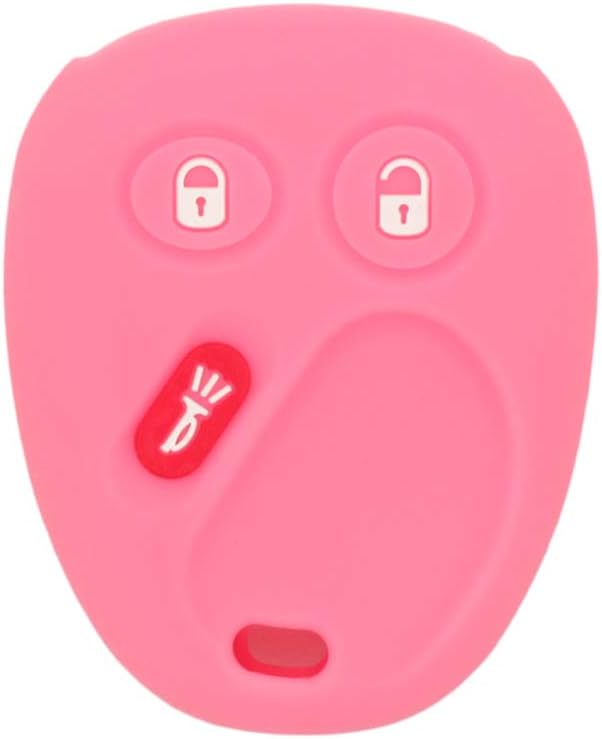 SEGADEN Silicone Cover Protector Case Holder Skin Jacket Compatible with CHEVROLET GMC CADILLAC HUMMER SATURN PONTIAC 3 Button Remote Key Fob CV4610 Pink