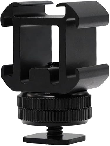 Adaptador de montaje de zapata de aluminio para cámara, accesorio de video triple zapata fría para luces de soporte, monitores LED, micrófonos,