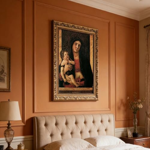 Impression sur toile Madonna With Child de Bellini tableau d'art encadré - 7