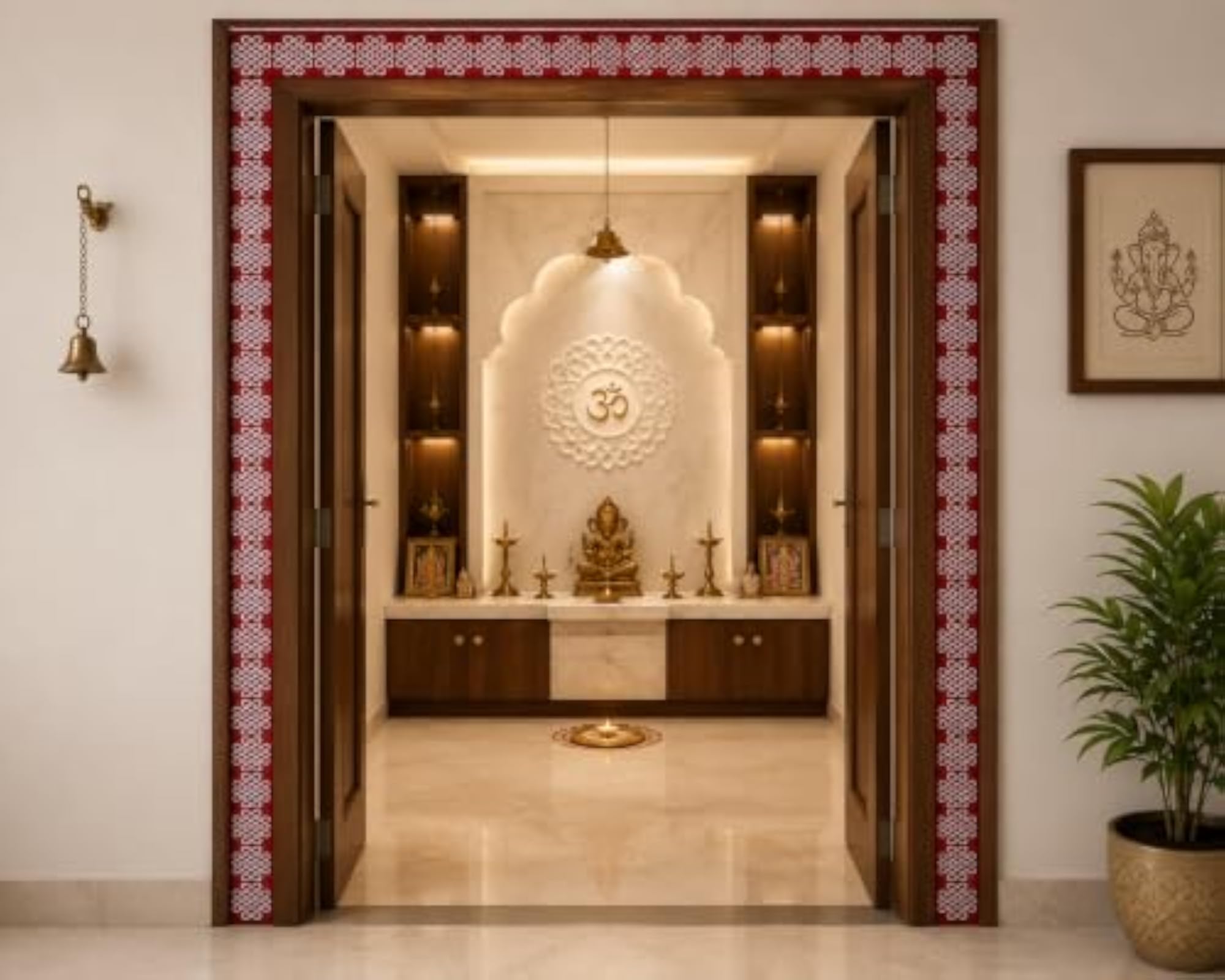 Border Kolam Stickers for Door Entrance