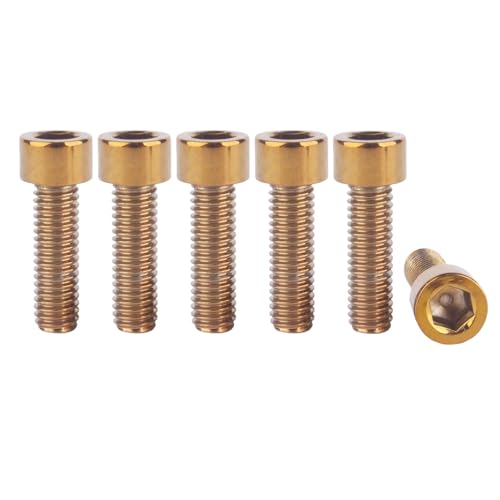 Boulons à tête hexagonale M5 x 16 mm vis inox doré pour filetages métriques lot de 6 pcs