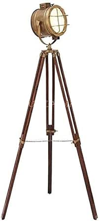 NauticalMart Designer Brass Finish Cinema Studio Tripod Floor Lamp
