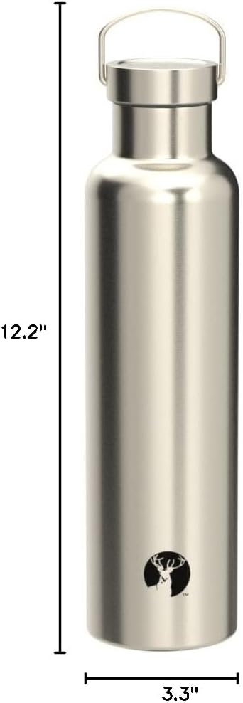 Captain Stag UE-3371 Sports Bottle, Direct Drinking, Double Stainless Steel Bottle, Vacuum Insulated, HD Bottle, 33.8 fl oz (1,000 ml), Silver, Outer Diameter 3.3 x Height 12.2 inches (84 x 310 mm)