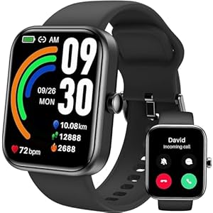 TOZO 2024 New Upgraded Smart Watch for Men Women for iPhone ＆ Android, 1.83″ Fitness Tracker Bluetooth Call [Answer/Make], IP68 Waterproof with Heart Rate/SpO2/Sleep Monitor, 100+ Sport Modes