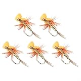 5X Yellow Green Fly Fishing Bait, Floating Dry Fly Lure with High Carbon Steel Hook and Foam Strap for Trout, Salmon, Bass, （Yellow）