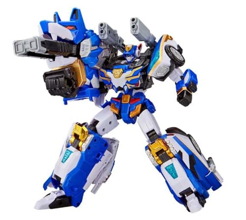SSmall Metal Cardbot W Police Petrol Car Transforming Robot Car Toy (Blue COP W)