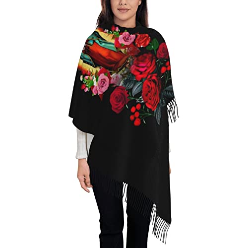 YQIUSM Virgin Mary Shawl Wrap For Women Virgen de Guadalupe Blanket Scarf4