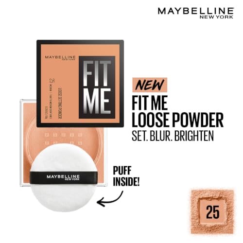 Image of Maybelline Fit Me Loose Powder 16h Brightening Pore-Blurring Oil-Control Waterproof Longlasting Natural Coverage - 25
