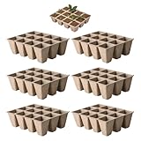 SGSCFG 6 12-Loch-Sämlingsschalen, Nährstecher Der Sämling, Pflanzliche Sämlingsschale, Abbaubarer Sämlingsbecher, Gartenbedarf.