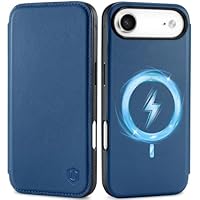 SHIELDON hoesje voor iPhone 17 Pro 5G, [Echt leer] [Draadloos opladen] [RFID -bescherming] [Kaartenvak] [Magneet] Schokbestendig Compatibel met iPhone 17 Pro 6,3 (2051) - Retro Zwart