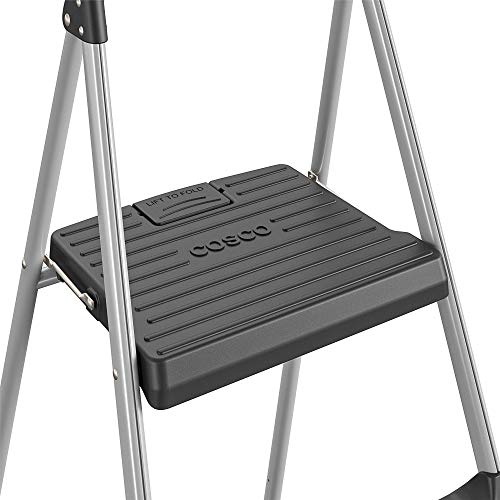 Cosco Signature Step Stool Three-Step Aluminum with Plastic Steps