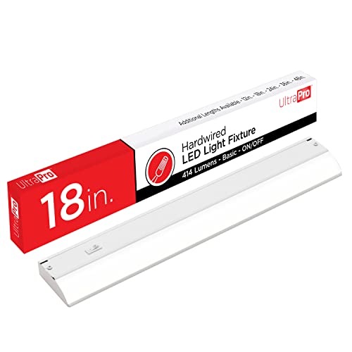 UltraPro 18 inch Hardwired Under Cabinet Lights, On/Off Only, 2700K Warm White, Under Cabinet Lighting, Under Counter Lights for Kitchen 44110