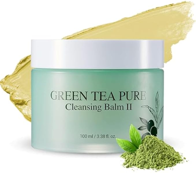 YADAH Green Tea Cleansing Balm II (3.38fl oz) - Makeup Remover, Moisturizing, Residue-Free. Korean Skin Care. Vegan, For Sensitive Skin, Botanical oil extract.